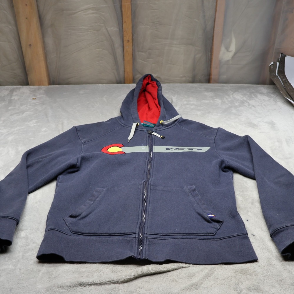 Yeti Colorado Mayday Hoodie‎ Women Small Yeti Blue Cycles Fleece Zip Sweatshirt